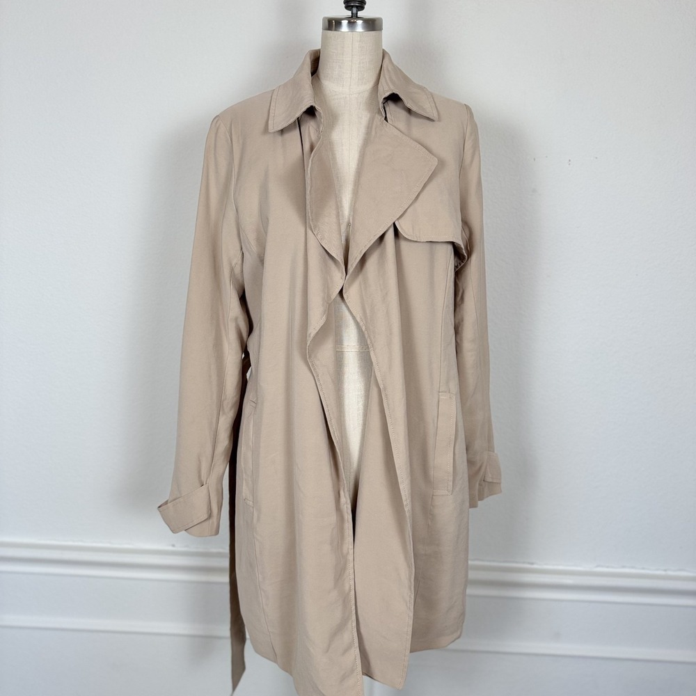 Banana Republic Women's Trench Coat Size S Beige Lightweight Belted - Picture 3 of 11